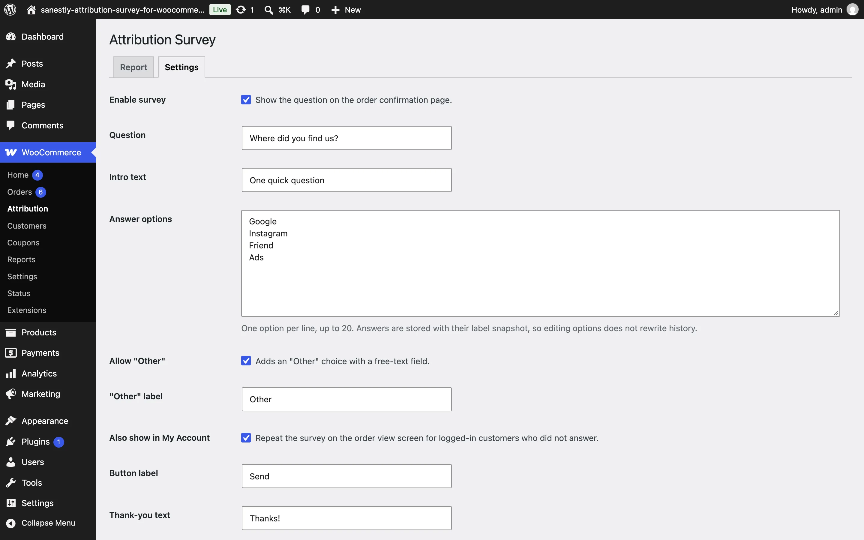 Attribution Survey screenshot 3