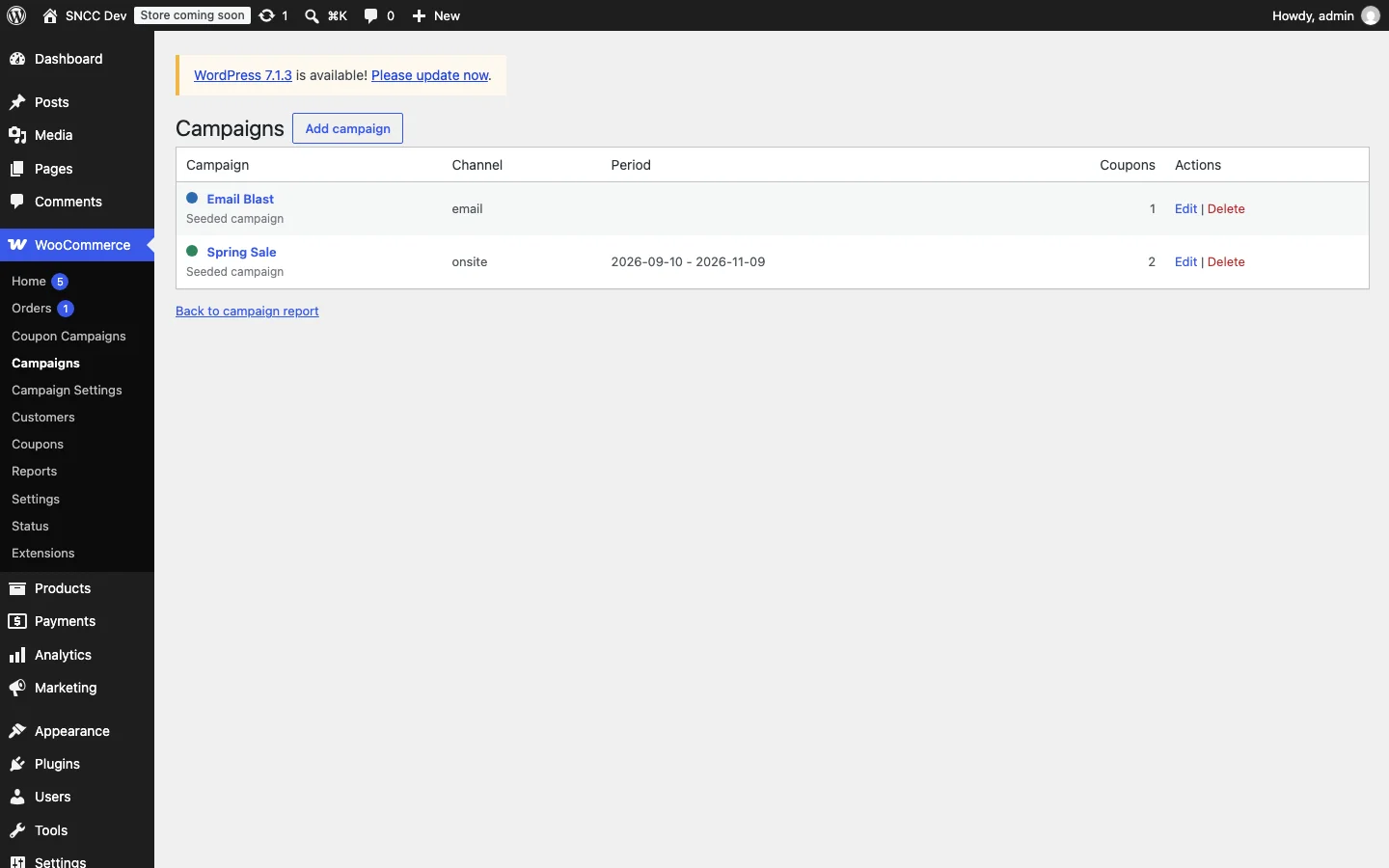 Coupon Campaign Reports screenshot 2