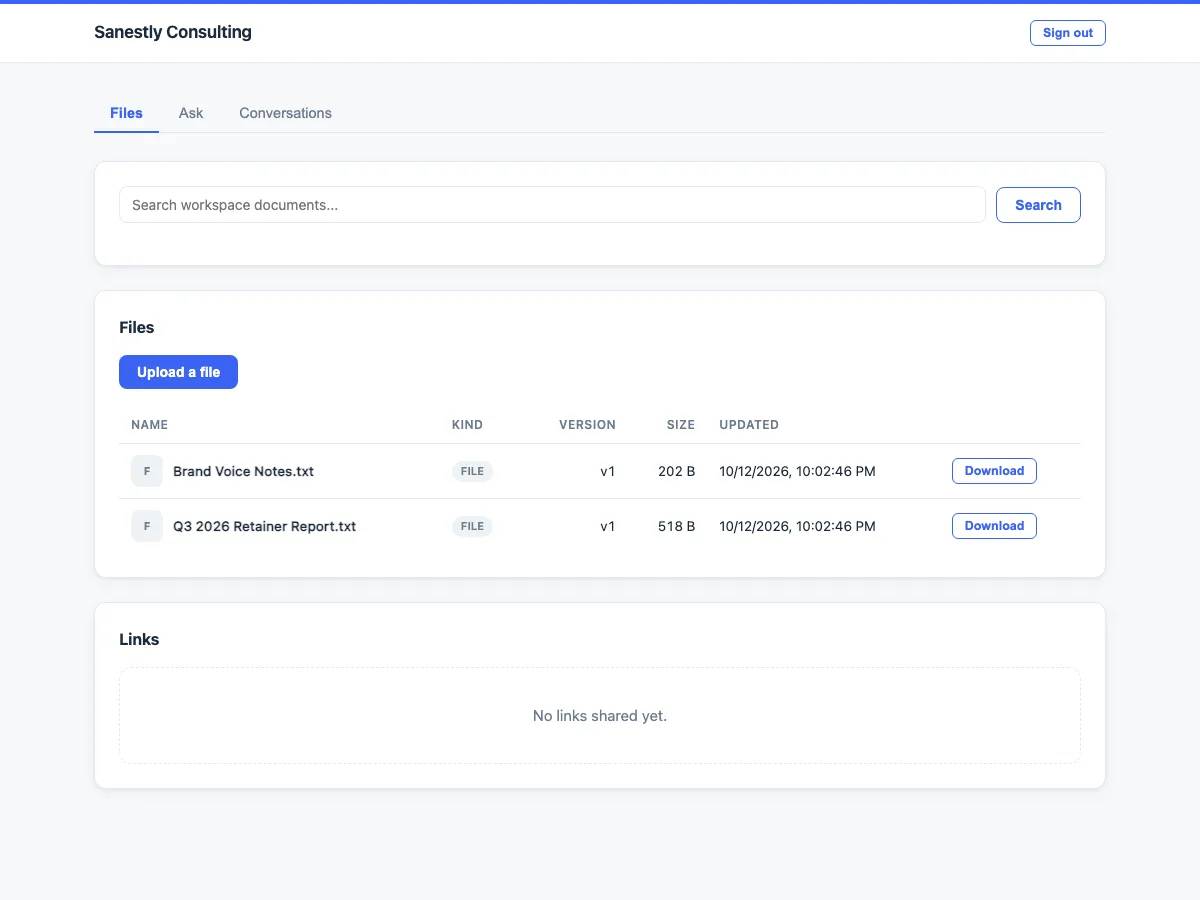 Client Knowledge Portal screenshot 1