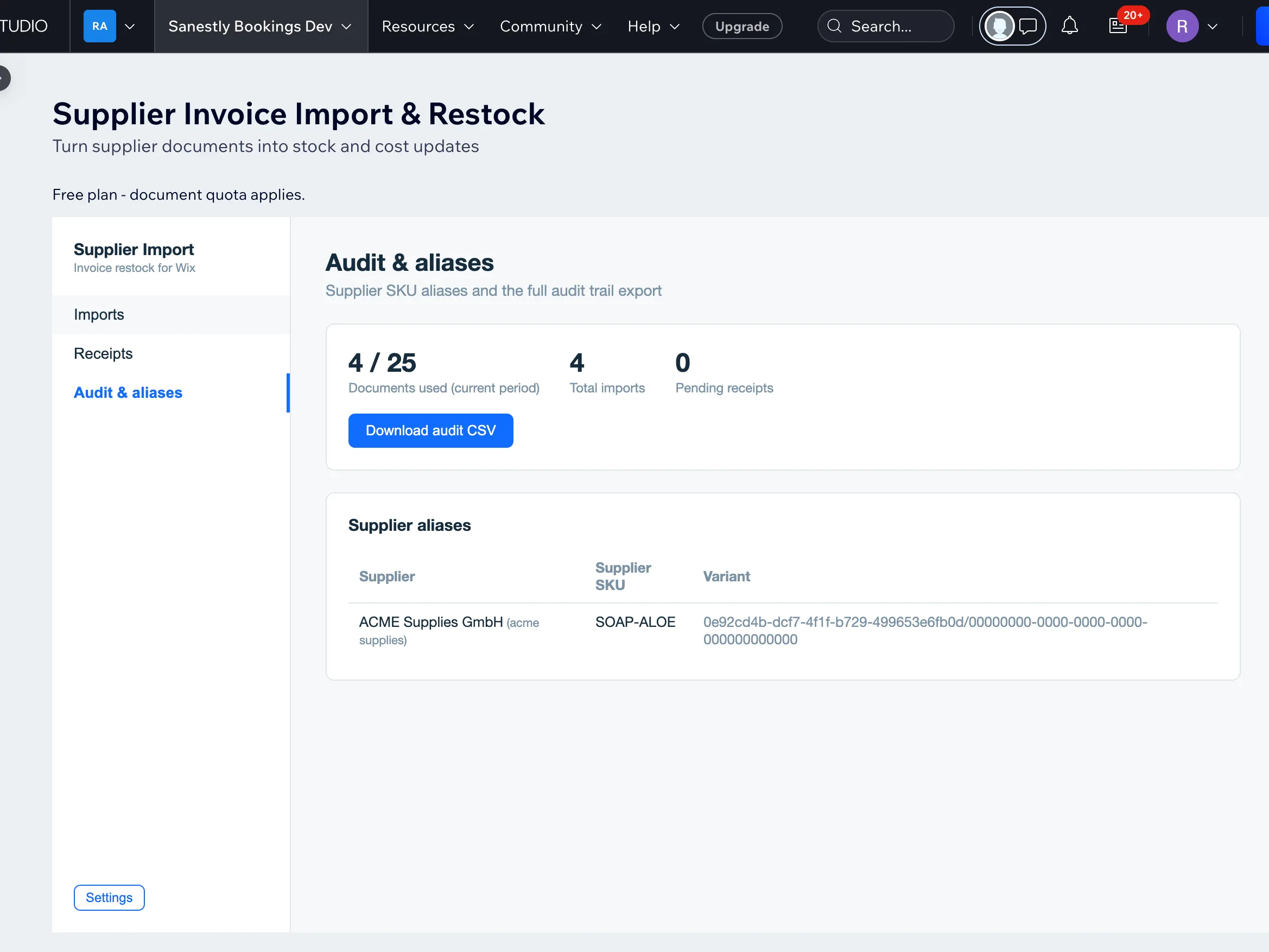 Supplier Invoice & Restock screenshot 1