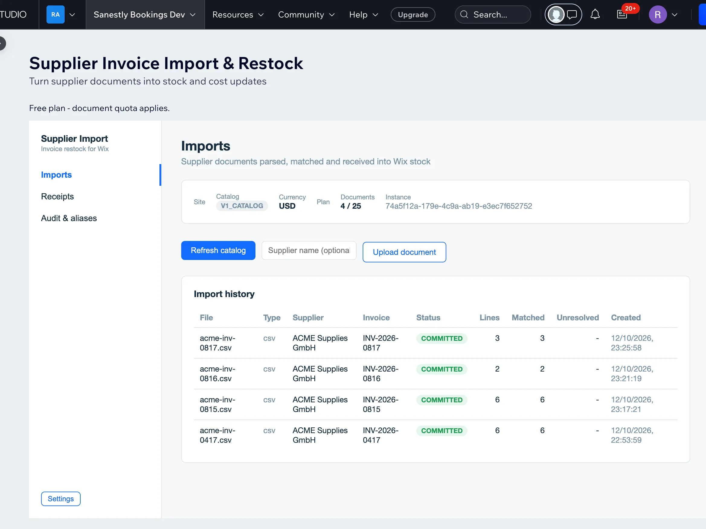 Supplier Invoice & Restock screenshot 2