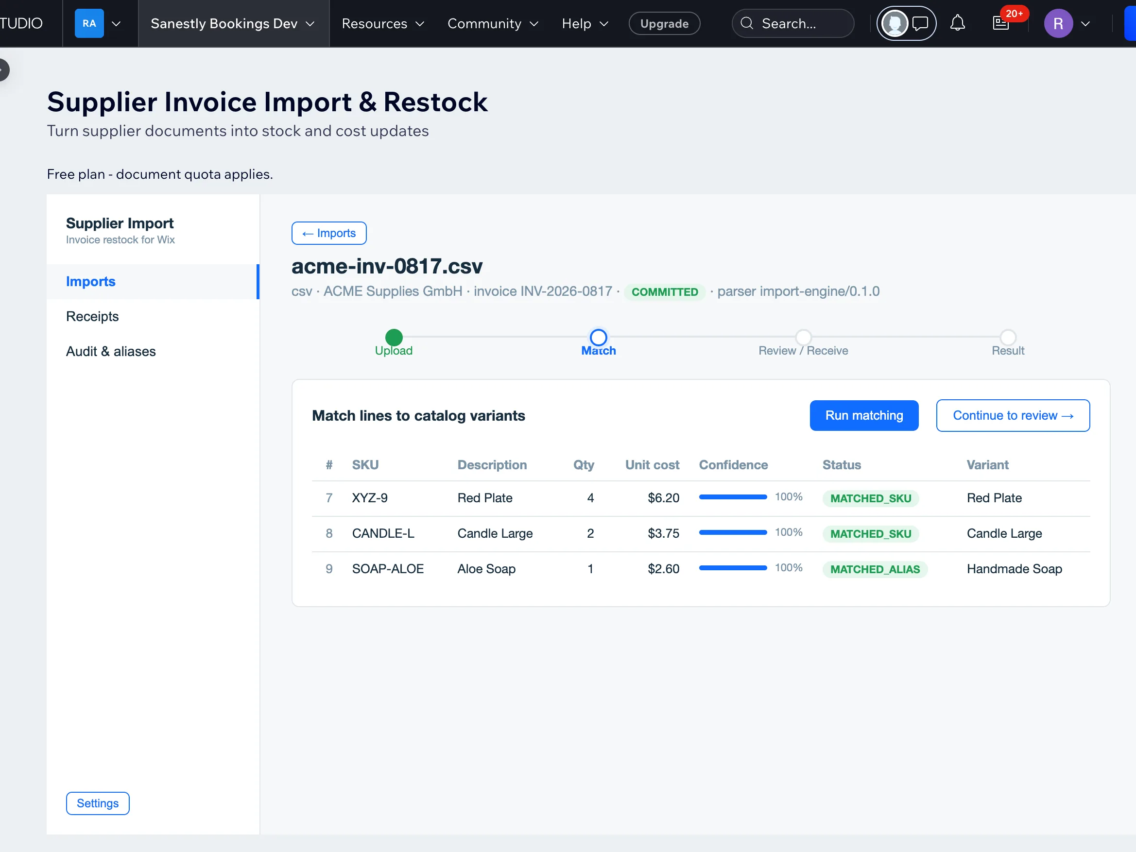Supplier Invoice & Restock screenshot 3